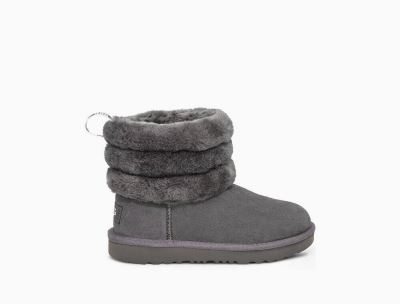 UGG Fluff Mini Quilted Toddlers Boots Charcoal/ Deep Grey - AU 340AU